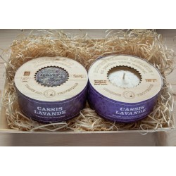 Gift box currant-lavender : Natural scented candle + organic herbal tea