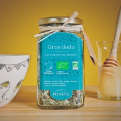 In a square jar (50gr) Organic Sleep Tea Gros Dodo